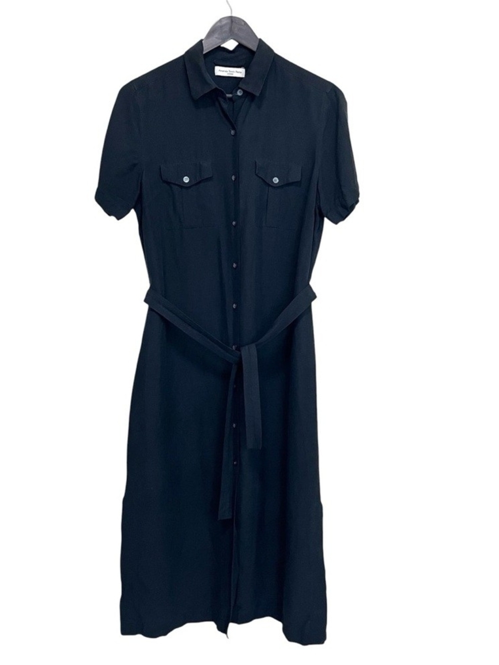 Amanda Smith Petite Silk Linen Button Up Midi Dress